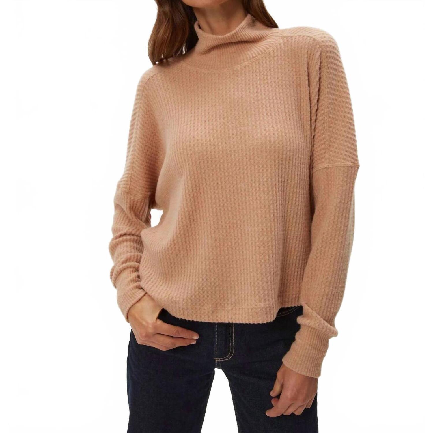 New Michael Stars Women's Wynn Mock Neck Top In Cumin